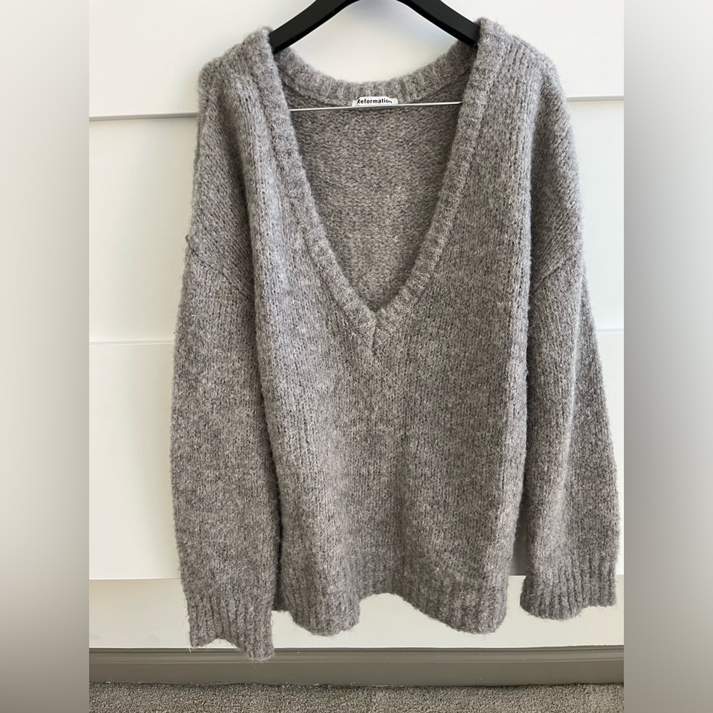 Reformation V-Neck Wool Sweater
